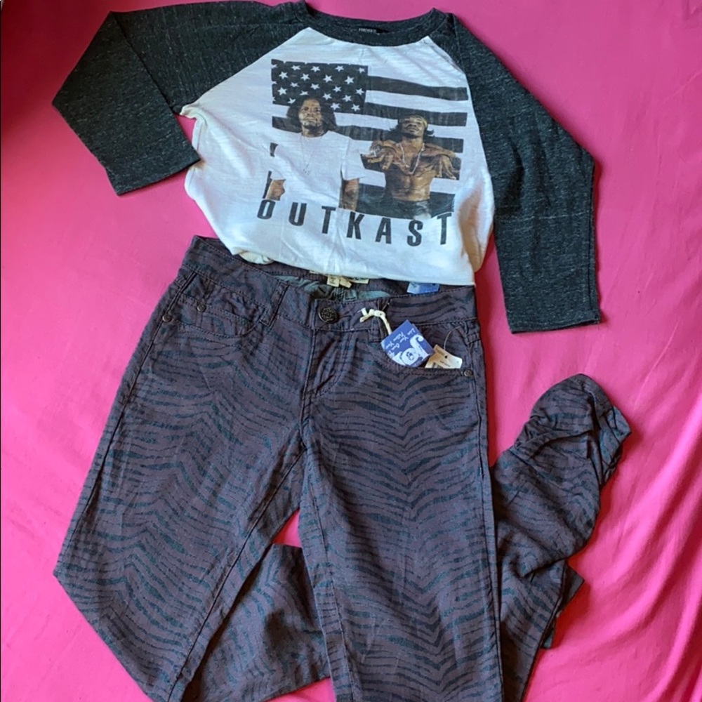 Zebra Print Skinny Jeans